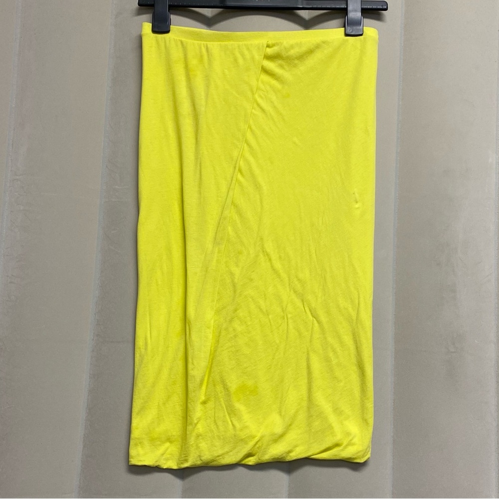 Humanoid Women’s Skirt Bodycon Faux Wrap Quiet Luxury Bright Highlighter